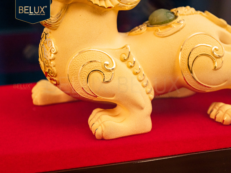 Tượng Tỳ Hưu dát vàng cát&nbsp;15x7.5x11cm